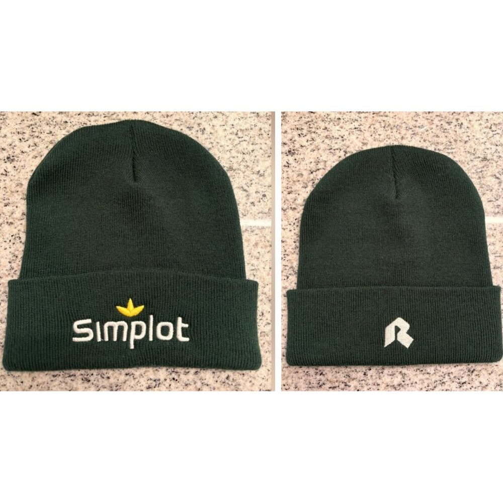 Forest Green Knit Workwear Beanie Minimal Logo Cuffed Beanie | Streetwear Style